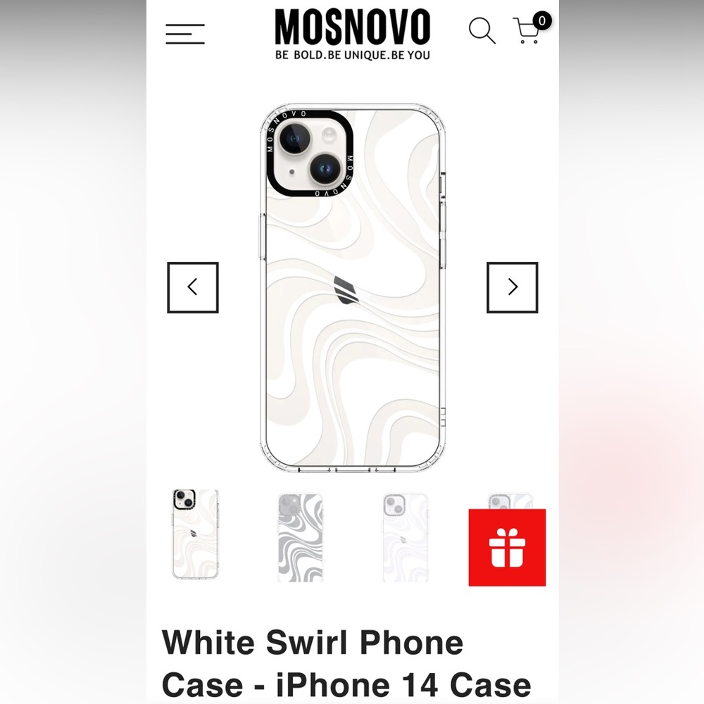 Mosnovo-White Swirl Phone Case